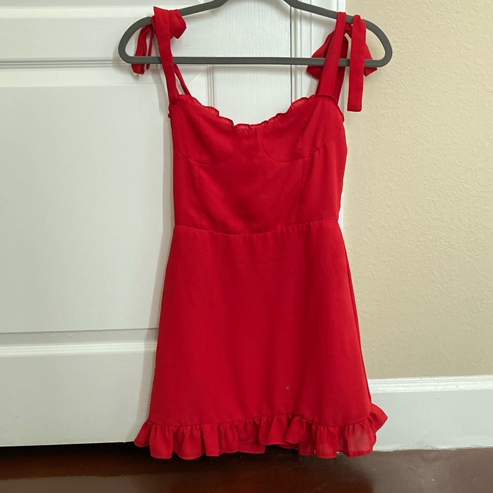 Red mini dress